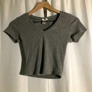 Gray crop top
